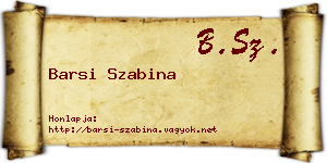 Barsi Szabina névjegykártya