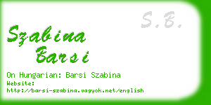 szabina barsi business card